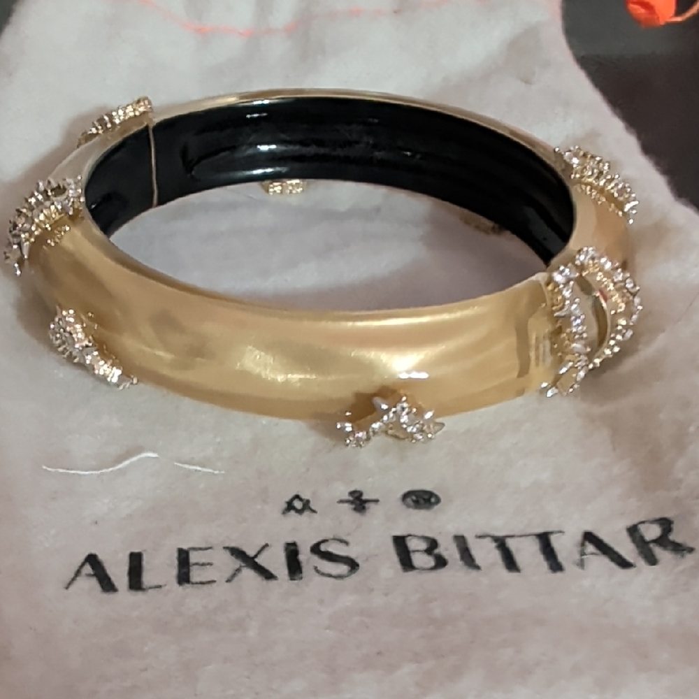 Alexis Bittar NWOT Liquid Gold Lucite Hinged Bracelet